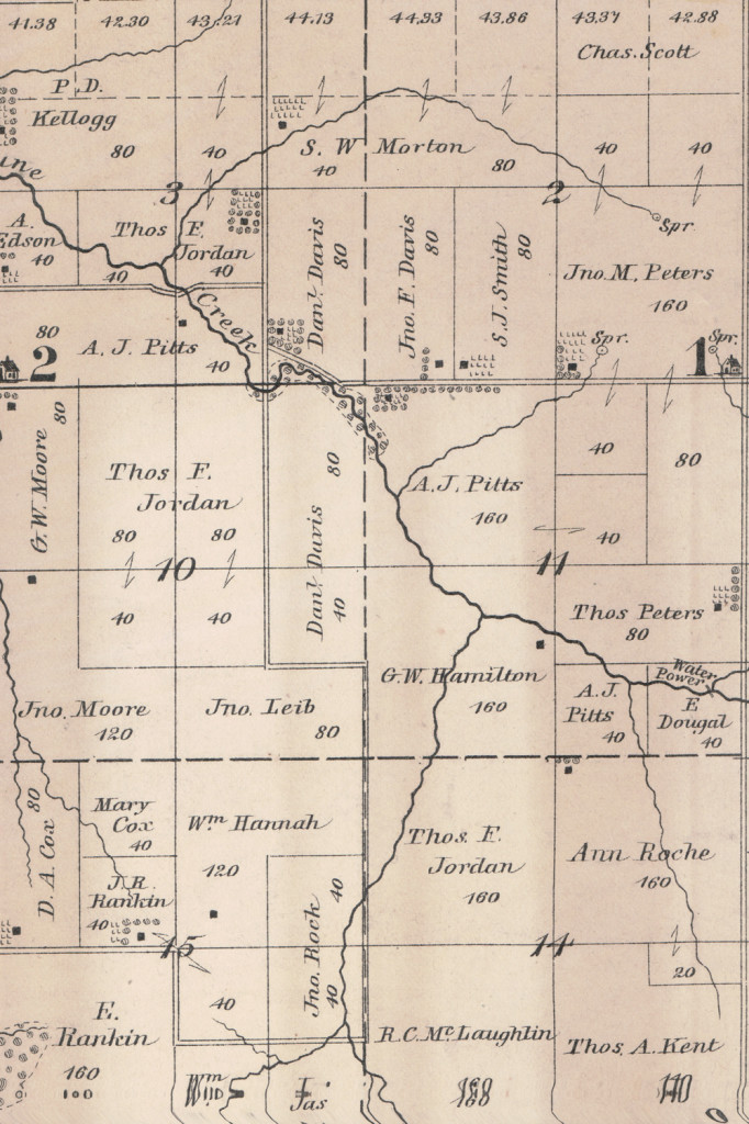 Plat showing ownership of T.F. Jordan and Daniel Davis my gggrandfathers